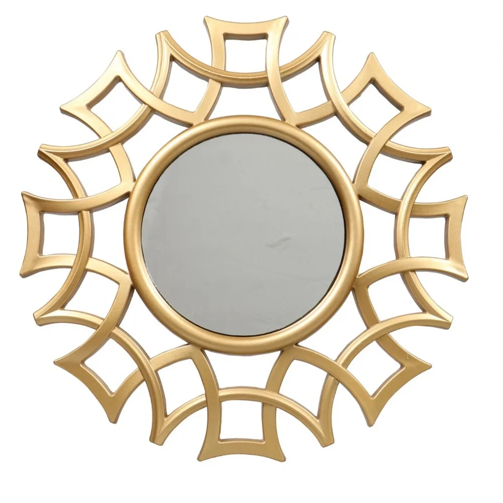 Gold Decorative Wall Mirrors 9.75” x 9.75” Set of 3 - Picture 3 of 6